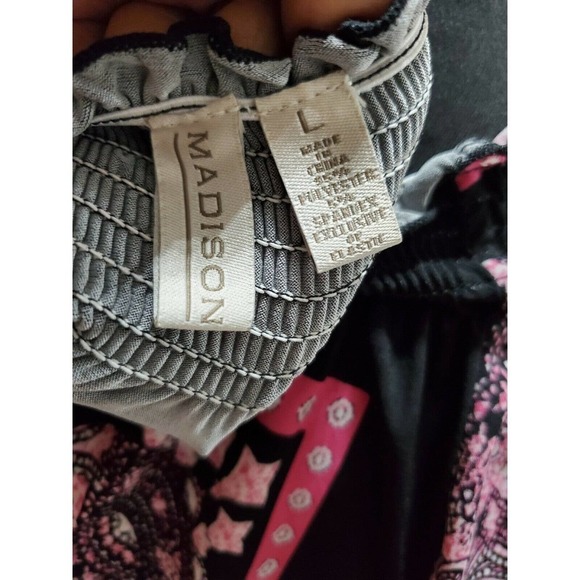 Madison Women's Multicolor Polyester Scoop Neck Long Sleeve Casual Shirt Size L - Picture 8 of 10